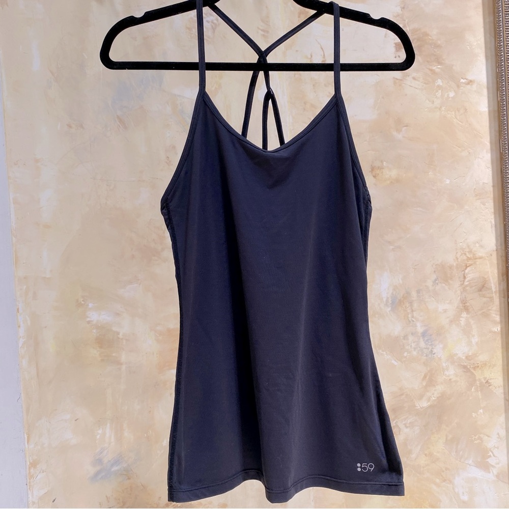 Splits59 Strappy Black Workout Tank, size small